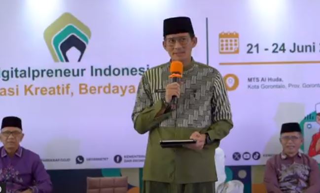 Menparekraf Sandi Minta Santri di Gorontalo jadi Konten Kreator Islami