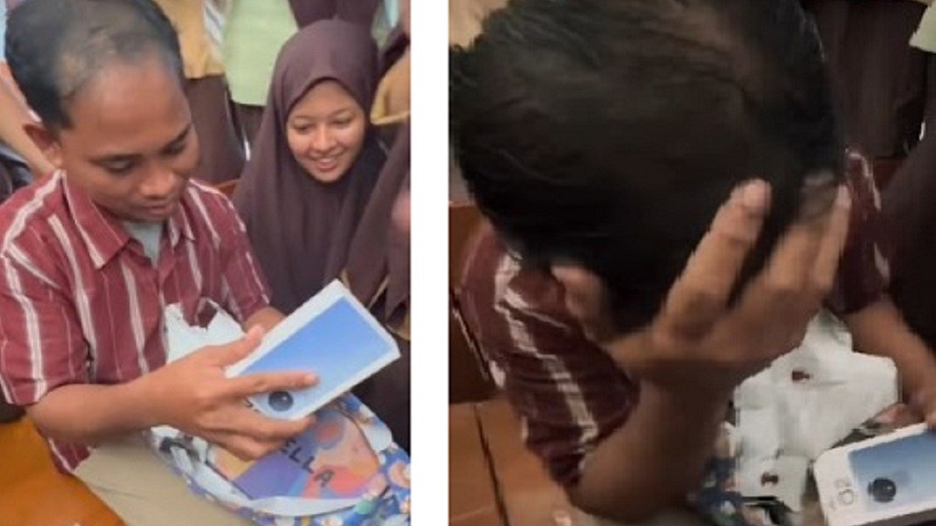 Viral Siswa Berikan Hadiah HP untuk sang Guru, Netizen Terharu