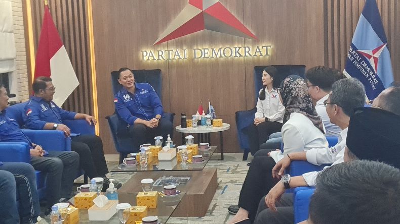 AHY Sambut Hangat Jajaran DPP Partai Perindo, Perkenalkan Pimpinan Partai Demokrat