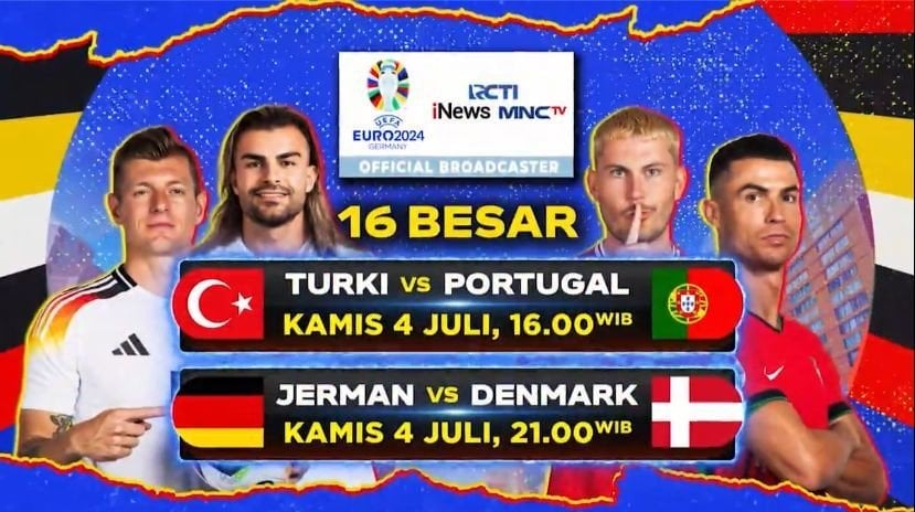 Saksikan Duel Portugal Vs Turki dan Jerman Jumpa Denmark di Euro 2024 Hari Ini Pukul 16.00 WIB di iNews