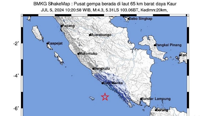 Analisis BMKG, Gempa Bumi di Kaur Bengkulu akibat Aktivitas Sesar Bawah laut