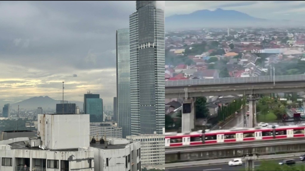 Viral Pemandangan Cantik Gunung Salak Terlihat dari Jakarta 