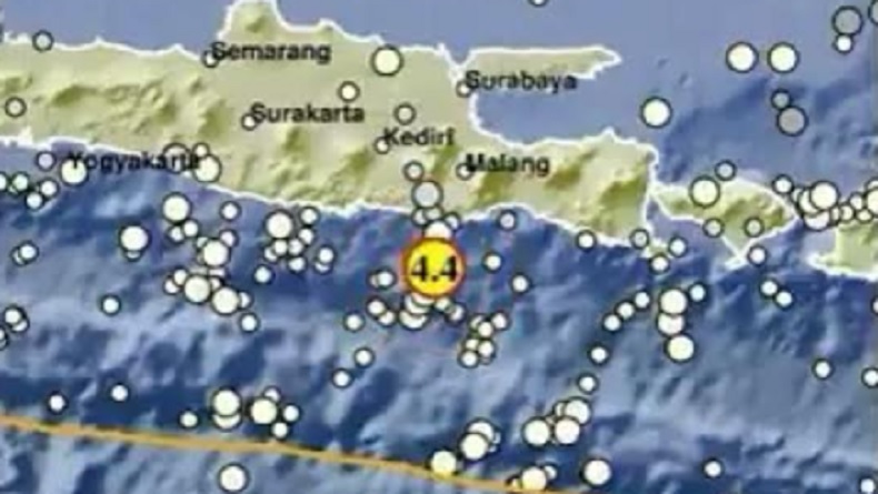 Gempa M4,4 Guncang Malang Jatim, Kedalaman 26 Km Tak Berpotensi Tsunami