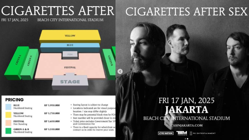 Harga Tiket Konser Cigarettes After Sex di Jakarta 2025 dan Cara Belinya 