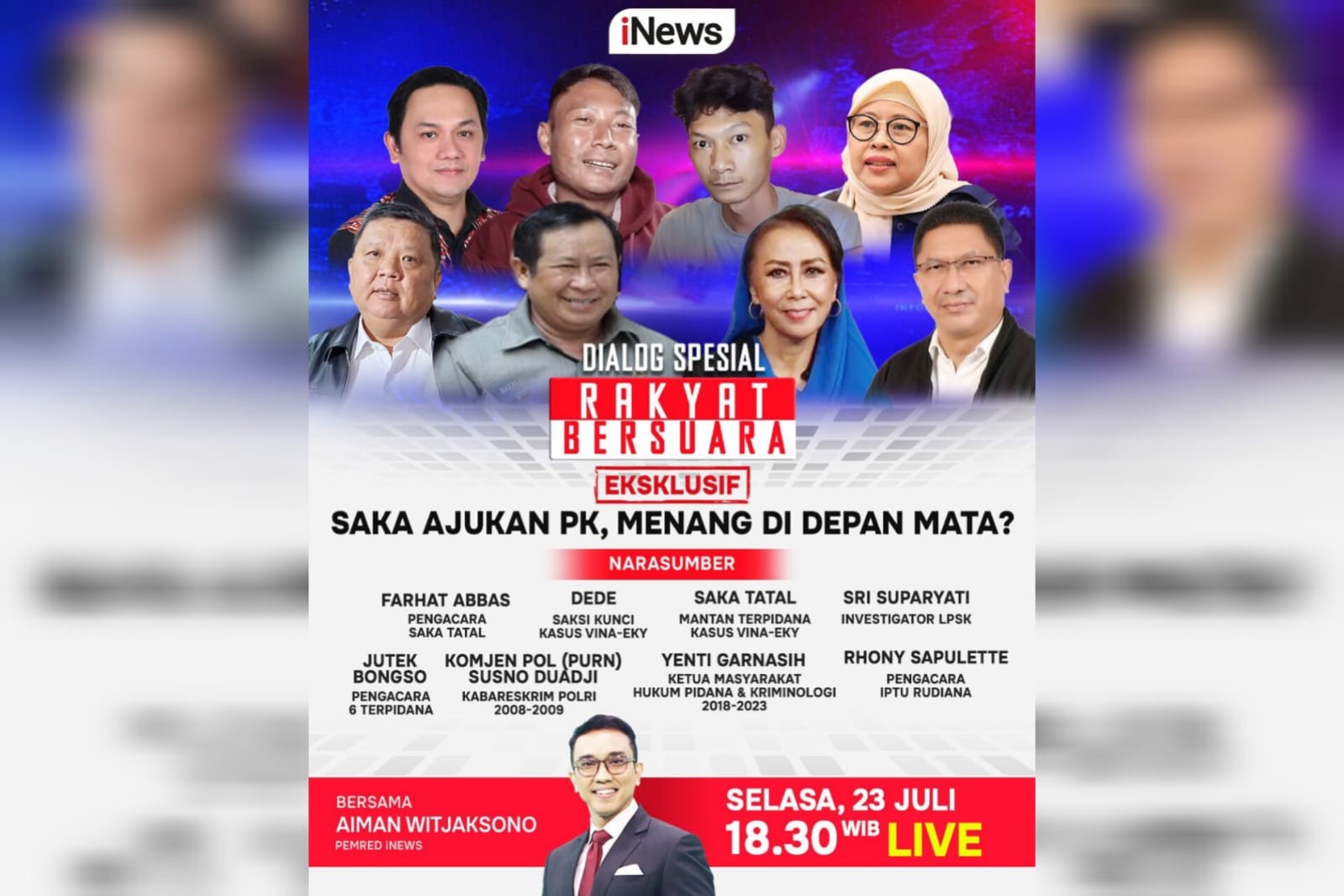 Rakyat Bersuara di iNews Malam Ini: Saka Ajukan PK, Menang di Depan Mata?