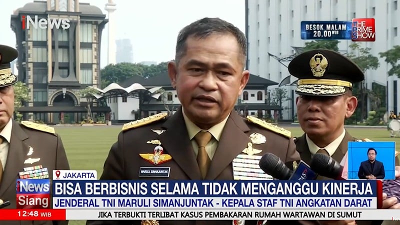 KSAD Jendral Maruli Simanjuntak Dukung Penuh Revisi Aturan TNI Boleh Berbisnis