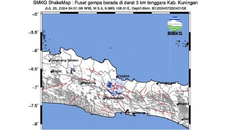 Gempa Bumi Hari Ini Magnitudo 3,6 Guncang Kuningan Jawa Barat