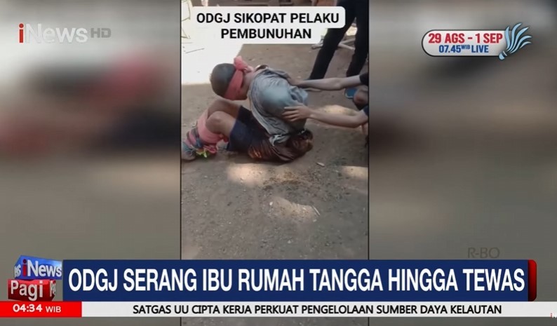 ODGJ Serang IRT di Sukabumi dengan Alat Pengeruk Rumput hingga Tewas 