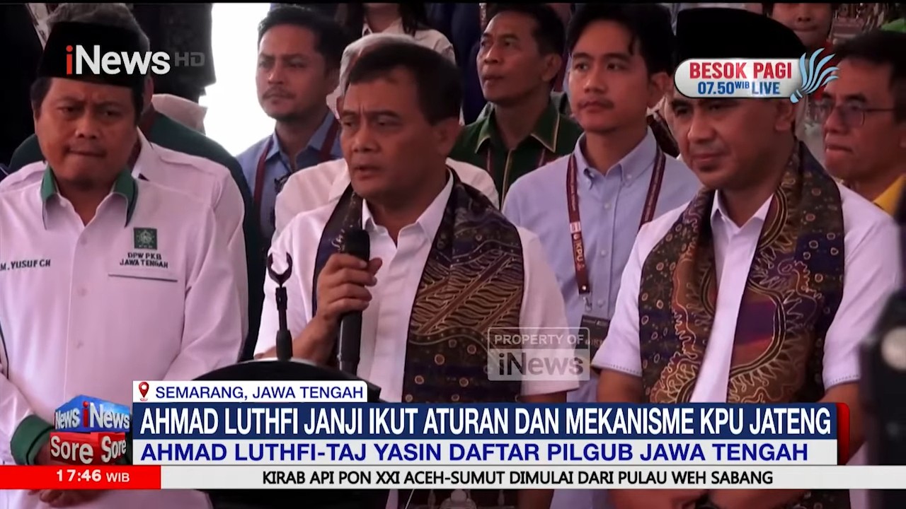 Ahmad Luthfi-Taj Yasin Daftar Pilgub Jateng