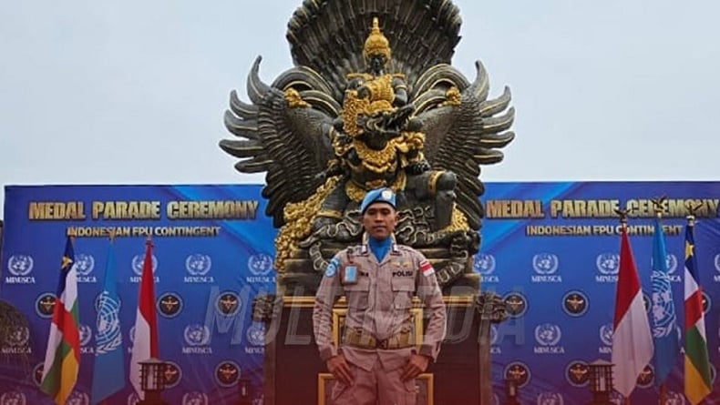 Membanggakan, Bripka Pande Made Satgas FPU 5 Minusca Bangun Monumen Garuda Wisnu Kencana