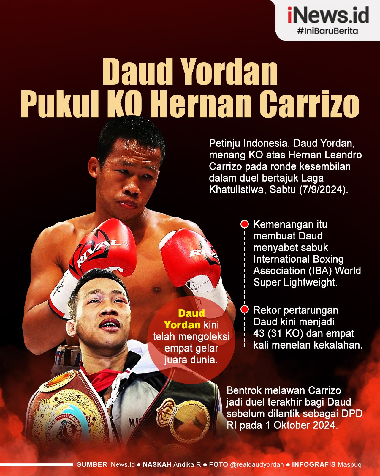 Infografis Daud Yordan Pukul KO Hernan Carrizo