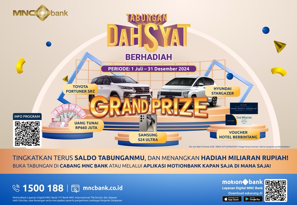 Yuk Nabung di MNC Bank dan Raih Hadiah Total Miliaran Rupiah!   