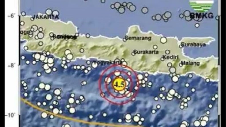 Gempa Hari Ini Magnitudo 4,5 Guncang Gunungkidul