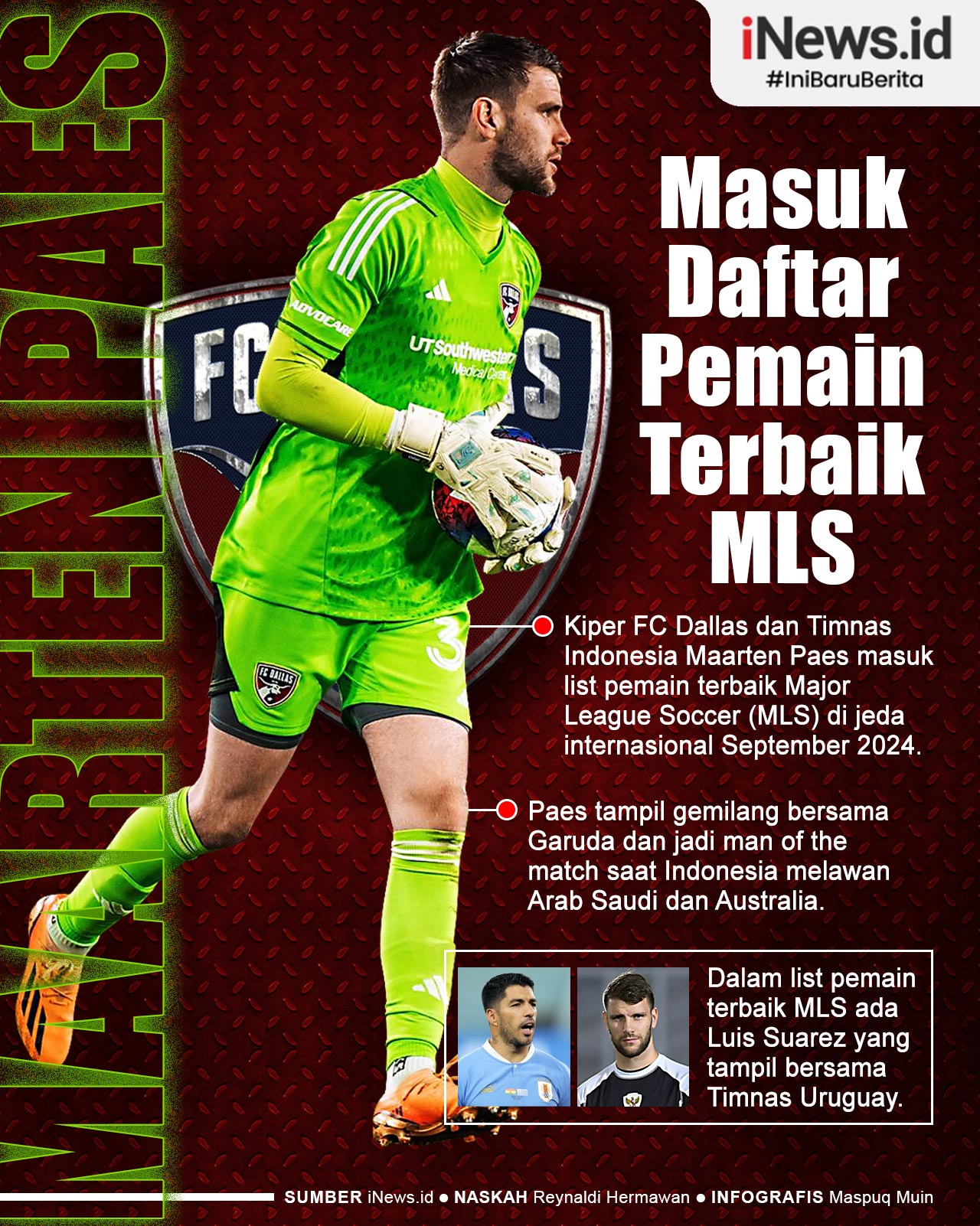 Infografis Maarten Paes Masuk List Pemain Terbaik MLS