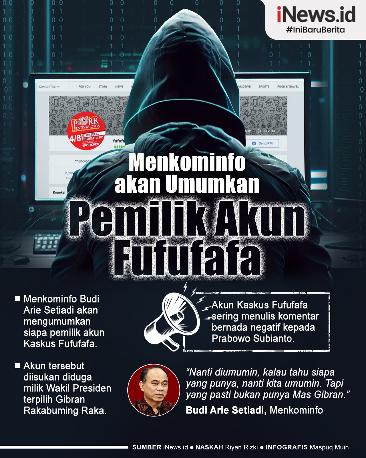 Infografis Menkominfo akan Umumkan Pemilik Akun Fufufafa