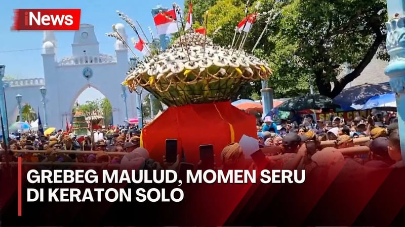 Kemeriahan Grebeg Maulud, Ribuan Warga Berebut Gunungan Sekaten di Keraton Kasunanan Surakarta