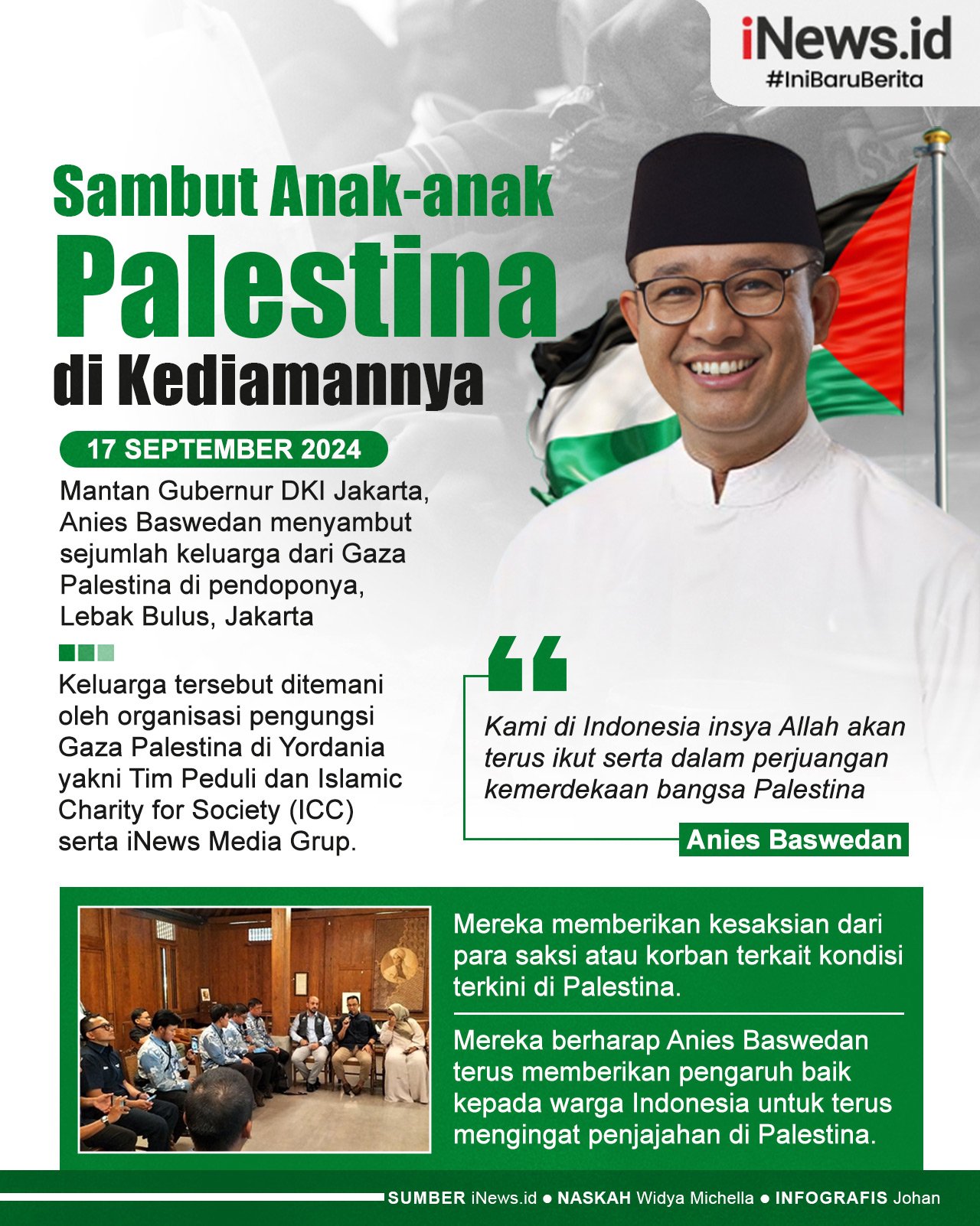 Infografis Anies Baswedan Sambut Anak-anak Gaza Palestina di Kediamannya 