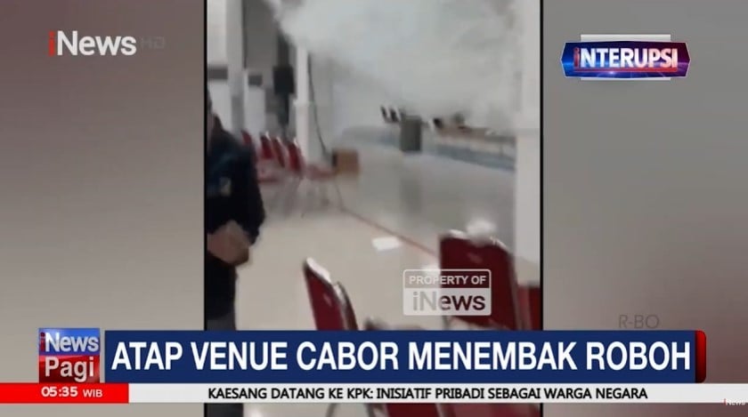 Atap Venue Cabor Menembak Roboh, Atlet Panik Melarikan Diri