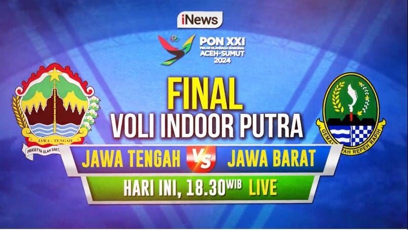 Final Voli Putra PON 2024 Jateng Vs Jabar Malam Ini Live di iNews