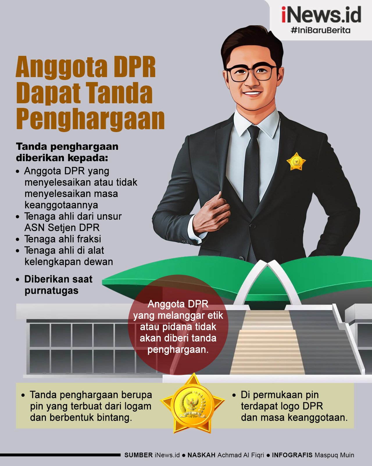 Infografis Anggota DPR Dapat Tanda Penghargaan di Akhir Jabatan