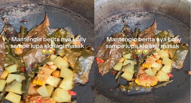 Viral, Emak-Emak Masak Sayur Asem Sampai Gosong karena Keasyikan Pantau Kasus Lolly