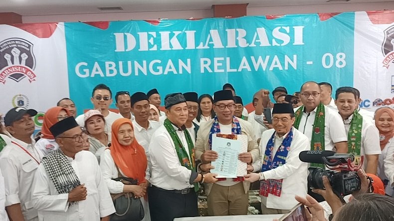 Relawan Garnisun 08 Deklarasi Dukung Ridwan Kamil-Suswono di Pilgub Jakarta