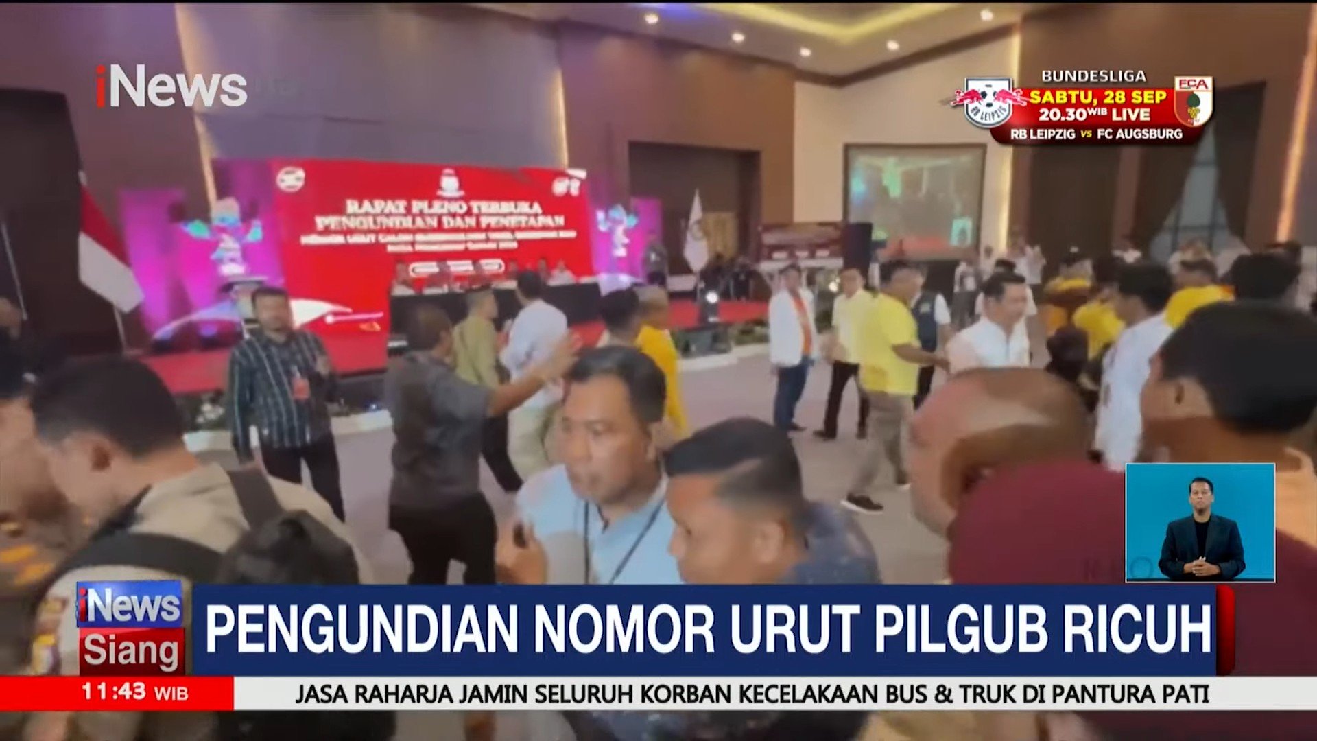 Kericuhan Pengambilan Nomor Urut Pilgub Riau 2024