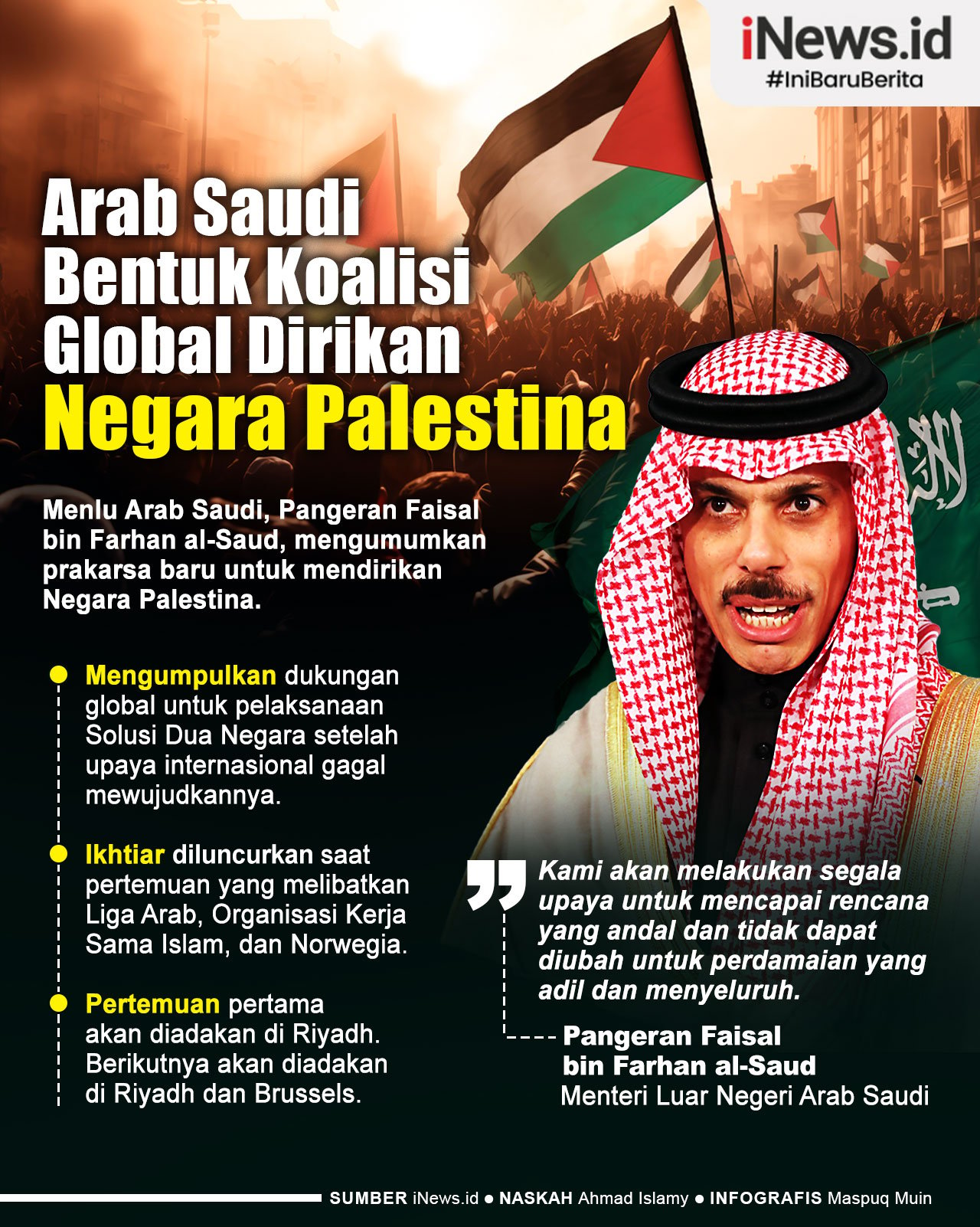 Infografis Arab Saudi Bentuk Koalisi Global untuk Dirikan Negara Palestina