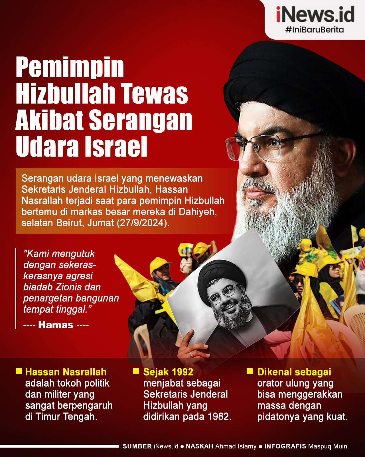 Infografis Pemimpin Hizbullah Tewas Akibat Serangan Udara Israel