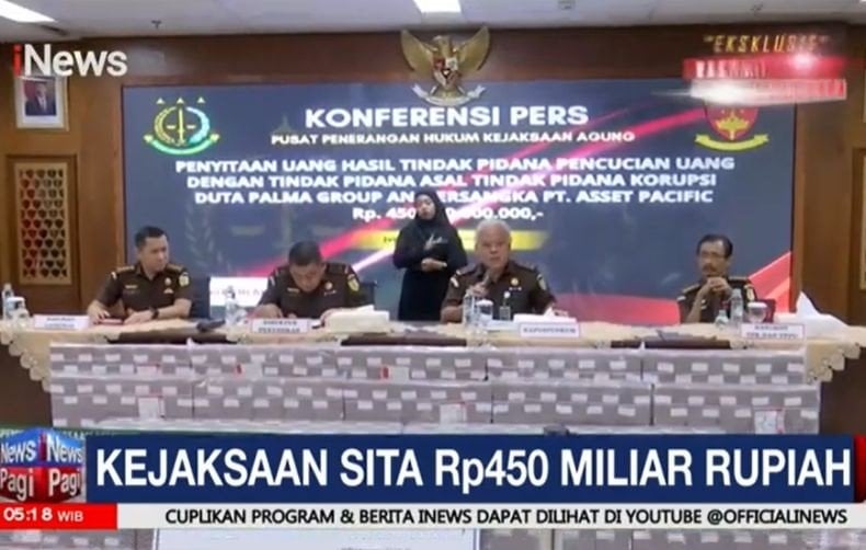 Penampakan Uang Tunai Rp450 Miliar Kasus TPPU yang Disita Kejagung