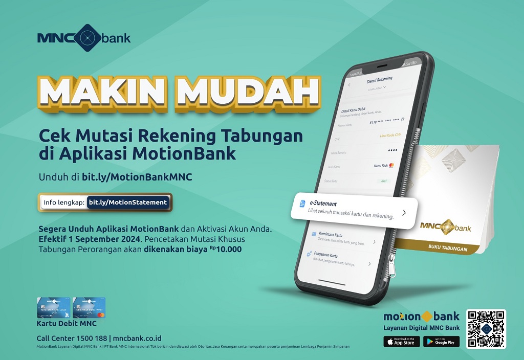 Cuma dengan HP, Begini Cara Akses Mutasi Rekening di MNC Bank