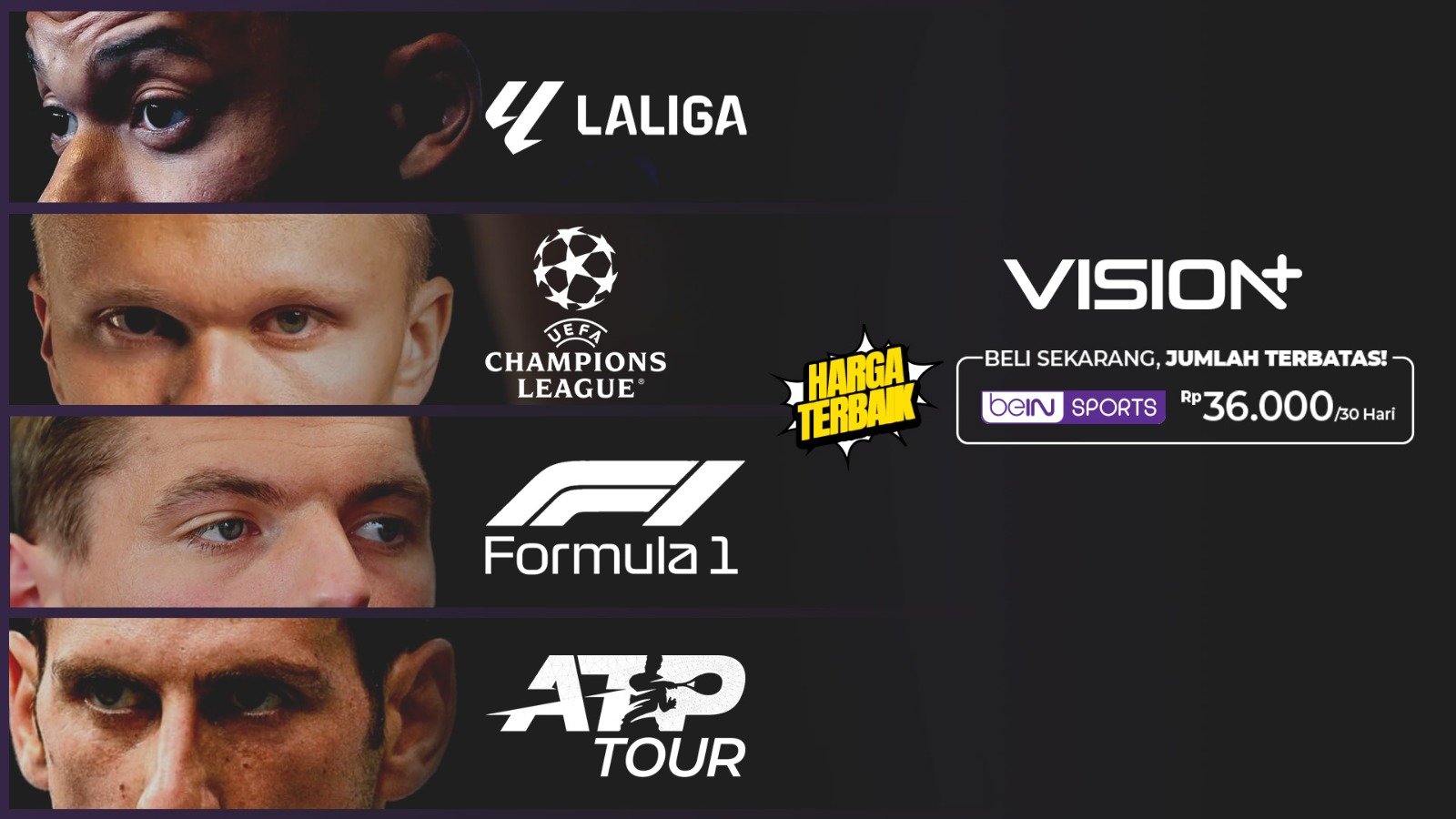 Saksikan Live Streaming La Liga, UCL hingg F1 di beIN Sports hanya Rp36.000 di Vision+