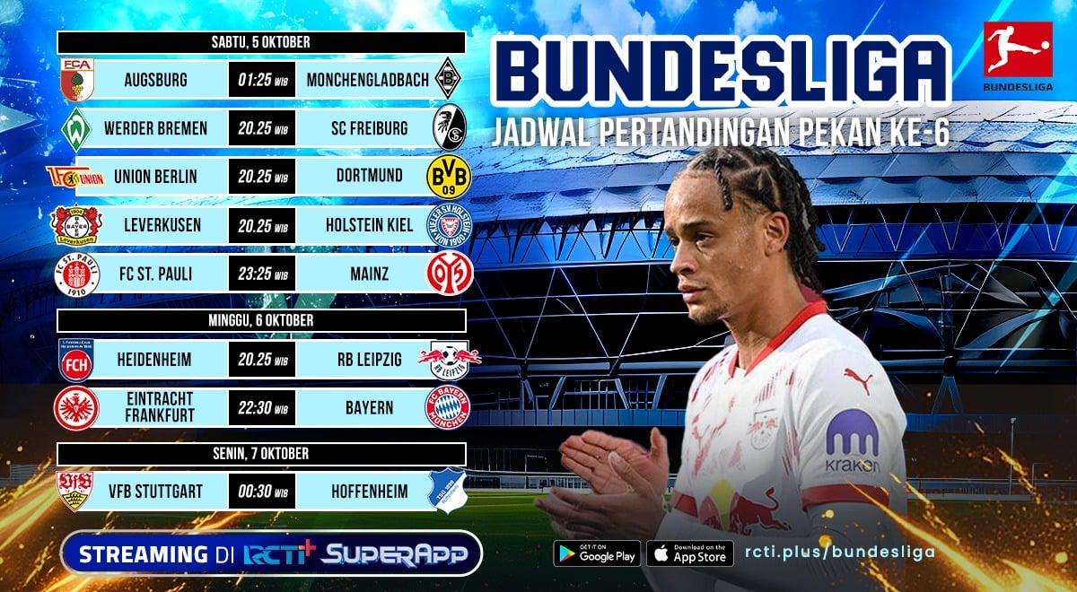 Jadwal Live Streaming Bundesliga Pekan Ini: Duel Papan Atas Frankfurt Vs Bayern