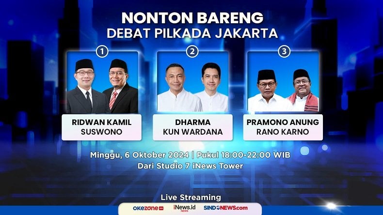 Link Live Streaming Debat Pilkada Jakarta Hari Ini