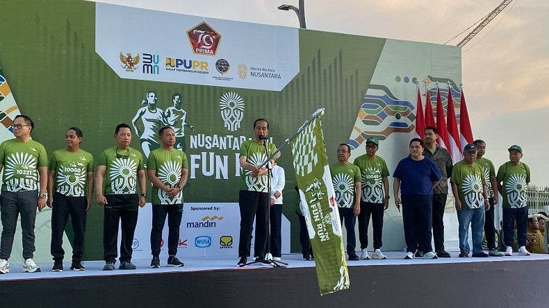 Jokowi Buka Nusantara TNI Fun Run di IKN: Keramaian Harus Diciptakan Terus