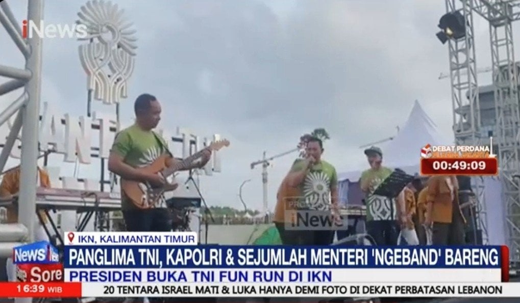 Momen Seru Panglima dan Kapolri Ngeband Bareng dalam TNI Fun Run di IKN