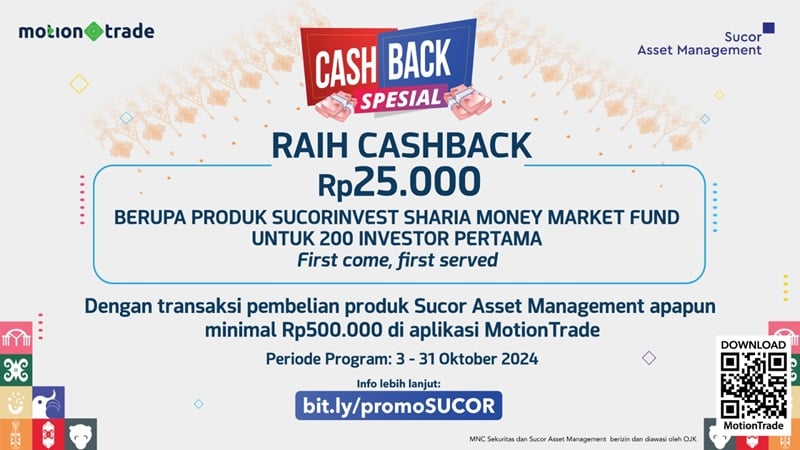 Promo Spesial Cashback Rp25.000 dari Sucor Asset Management di MotionTrade