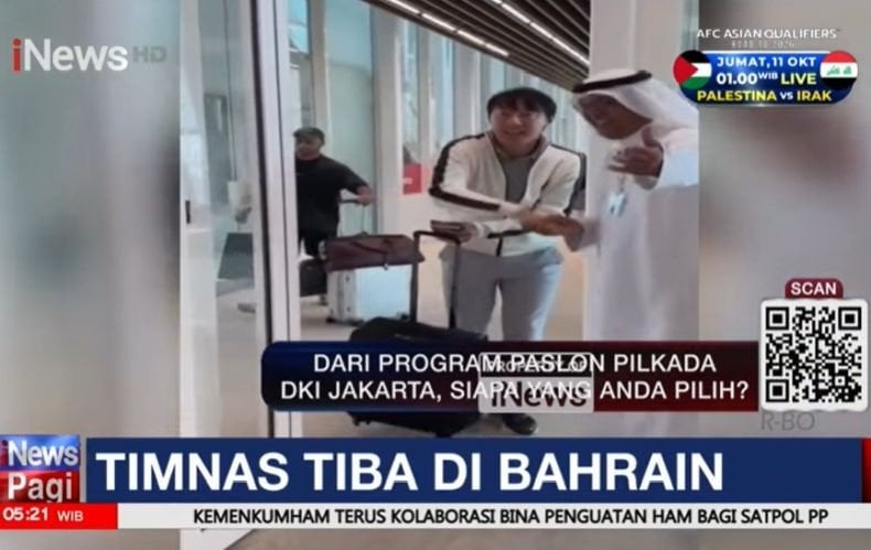 Timnas Indonesia Tiba di Bahrain, Siap Lakoni Laga Ke-3 Kualifikasi Piala Dunia 2026