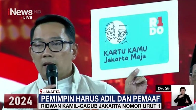 RK Ungkap Program Kartu Kamu di Debat Perdana Pilgub Jakarta, Apa Itu?