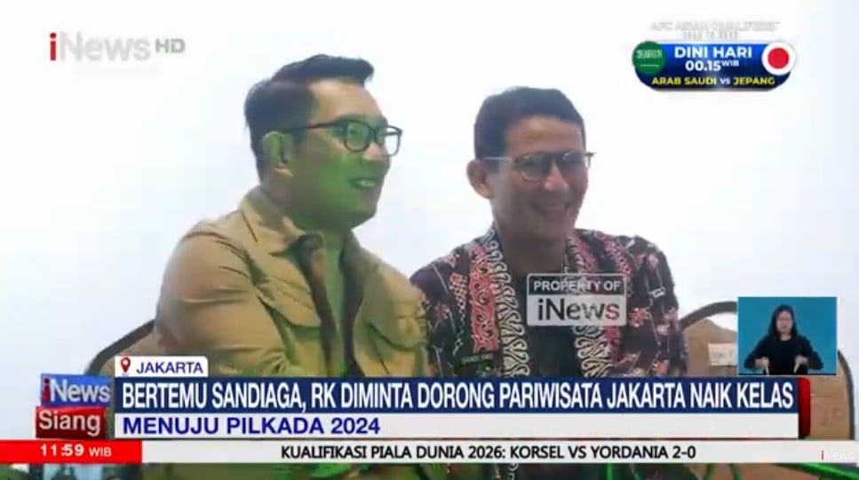 Bertemu Sandiaga Uno, RK Diminta Dorong Pariwisata Jakarta Naik Kelas