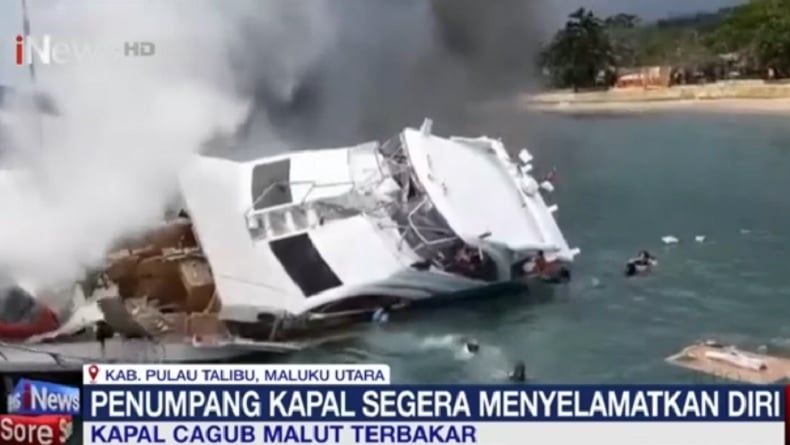 Speedboat Rombongan Cagub Malut Terbakar Hebat, Bawa 40 Orang