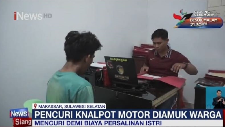 Viral Suami di Makassar Nekat Curi Knalpot Motor demi Biaya Persalinan Istri