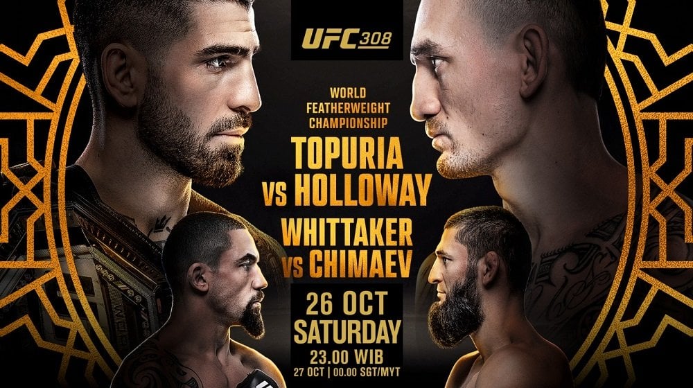 Jadwal UFC 308: Ilia Tuporia Vs Max Holloway, Robert Whittaker Tantang Khamzat Chimaev