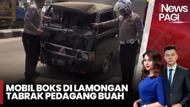 Kronologi Mobil Boks Tabrak Pedagang Rujak di Lamongan, Sopir Hilang Kendali