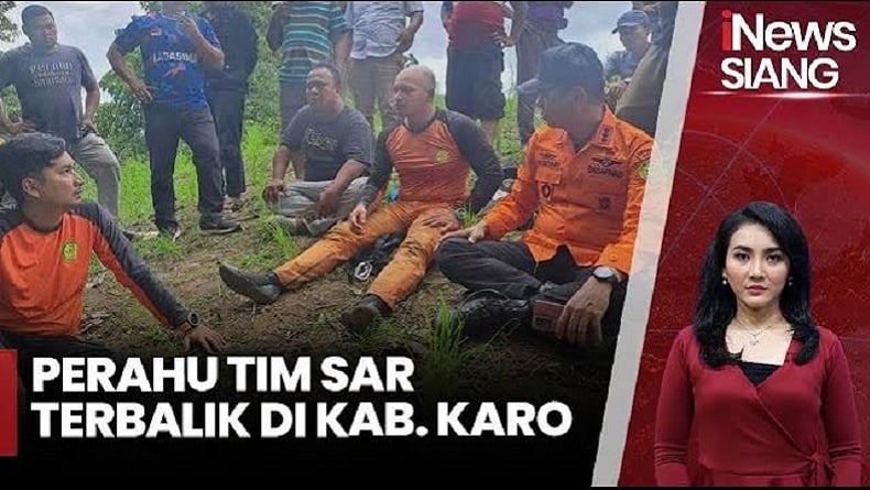 Perahu Tim SAR Terbalik di Sungai Lau Biang Karo, 2 Anggota Hilang Terbawa Arus