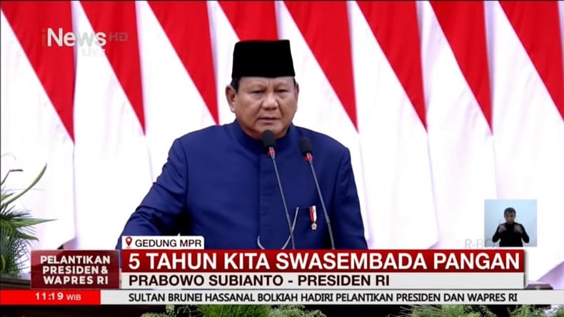 Usai Dilantik, Presiden Prabowo Langsung Pidato Hampir Sejam