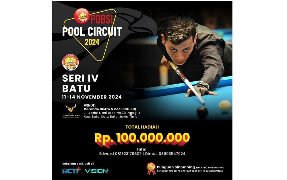 POBSI Pool Circuit 2024 Seri Terakhir Digelar di Kota Batu