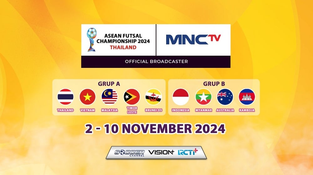 Saksikan Timnas Futsal Indonesia di Piala AFF Futsal 2024, Live MNCTV