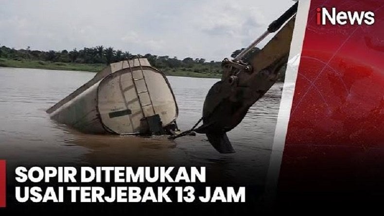 Kecelakaan Truk CPO Terjun ke Sungai Kampar di Pelalawan Riau, Sopir Tewas