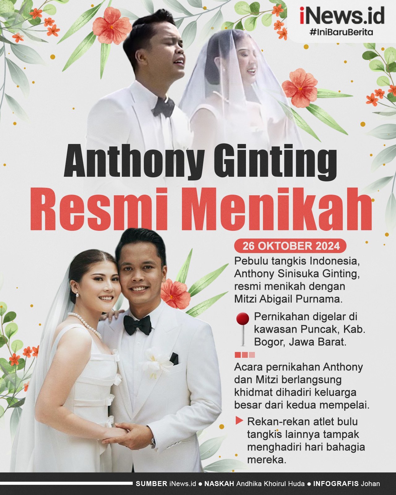 Infografis Anthony Ginting Resmi Menikah dengan Mitzi Abigail